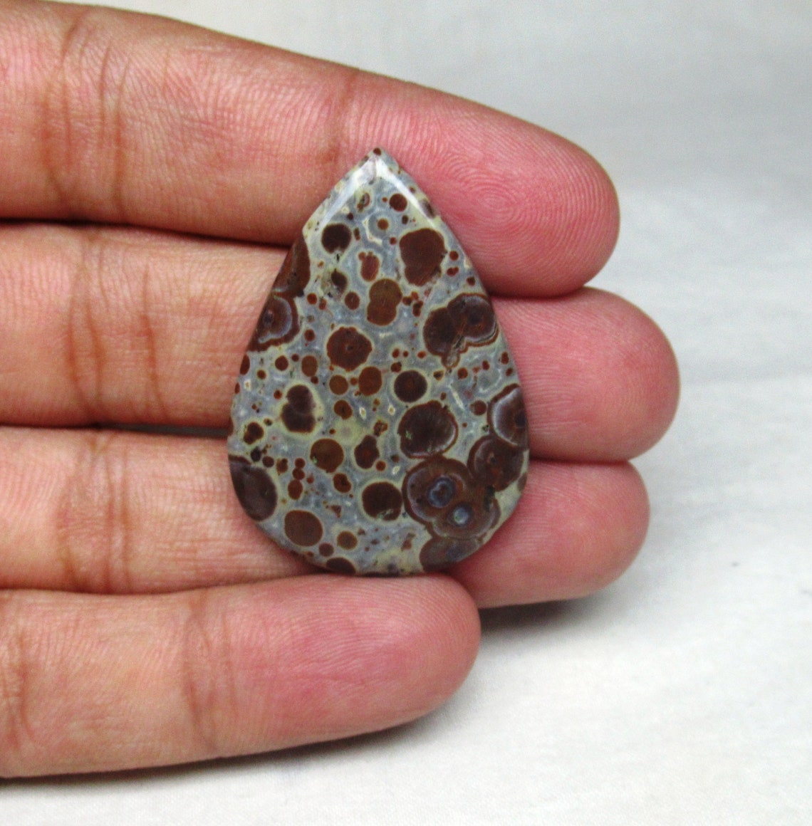 Asteroid Jasper Gemstone Cabochon Pear Shape 27 X 38 X 5 Mm Etsy