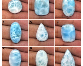 Cabochon di pietre preziose sciolte di Larimar blu Disegni di gioielli Larimar caraibici Creazione di gioielli di cabochon di pietre preziose sciolte di Larimar blu #11449