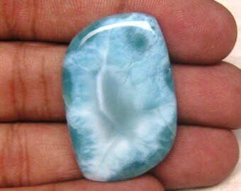 Natürlicher Larimar Edelstein Cabochon Flacher Rücken Lose Halbedelstein Größe 24 x 36 x 6 mm Handgefertigter Larimar Stein Für Schmuck #8589