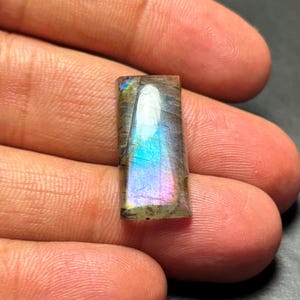 Baguette Labradorite Cabochon: Multi-Purple Gemstone (11 x 24 x 6 mm) #9126