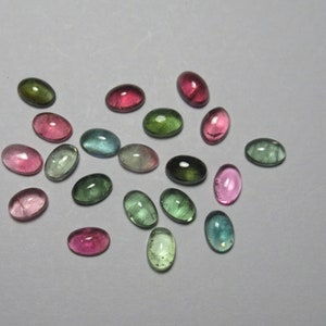 20 pieces Multi Tourmaline Cabochon Lot 4 x 6 mm Natural Tourmaline Gemstone Cabochon Jewelry Making Cabochon Supply #4734