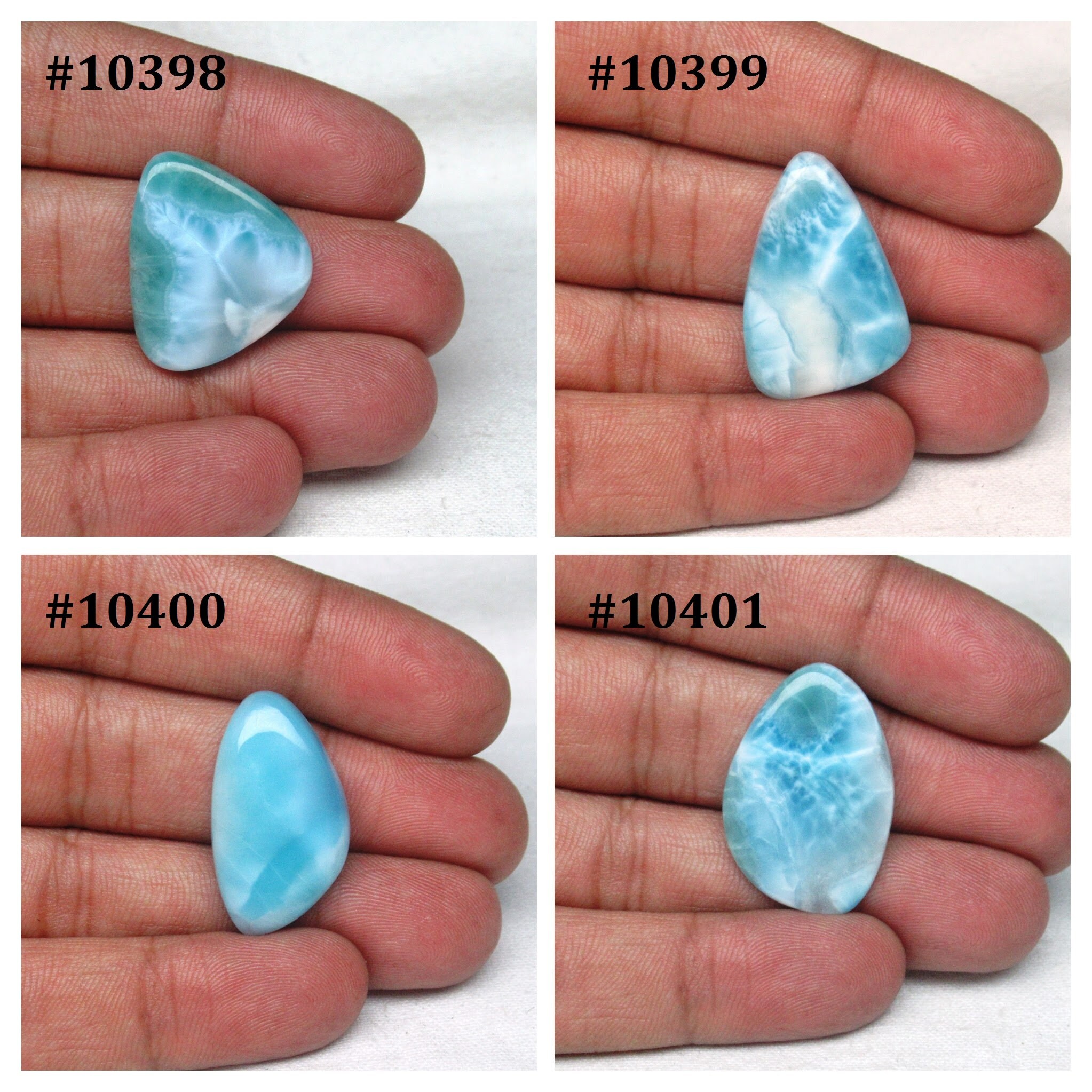 Cabujón de larimar dominicano: piedra preciosa azul cielo (18 x 34 x 6 mm) n.° 8548 - España