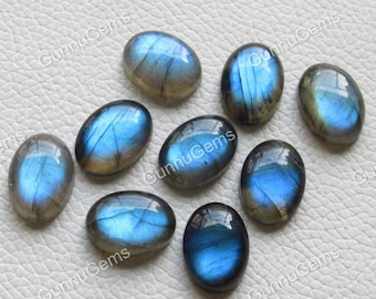 Blue Labradorite Cabochon: Oval Gemstone for Jewelry Making