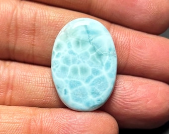 Cabochon Larimar Naturel République Dominicaine - Pierre Précieuse Bleu Ciel 10g #LC74