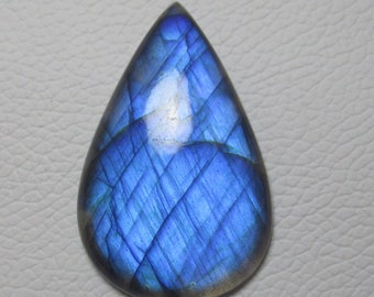 Blue Labradorite Cabochon, Labradorite Gemstone, Natural Labradorite stone, Labradorite Pear, Size 29 x 46 x 7  mm Labradorite #8642