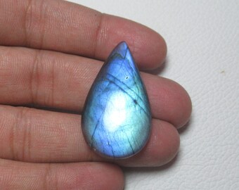 Blue Labradorite Cabochon, Labradorite Gemstone, Natural Labradorite stone, Labradorite Pear, Size 23 x 41 x 6 mm Labradorite #8716