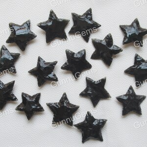 Black Obsidian Star Obsidian Crescent Star Healing Crystal Star Carved Gemstone For Jewelry Small Size 25 to 30 mm Metaphysical glass