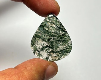 Natural Moss Agate Gemstone Cabochon: Hand Polished Jewelry Stone