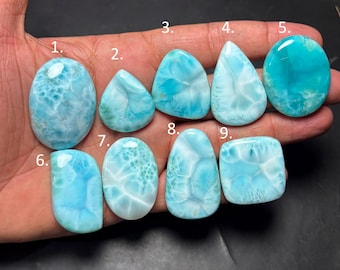 Genuine Dominician Larimar Cabochon Handmade Loose Gemstones