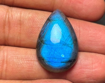 Cabujón de labradorita AAA Flash en forma de pera, gema natural de fuego azul, piedra para la fabricación de joyas.