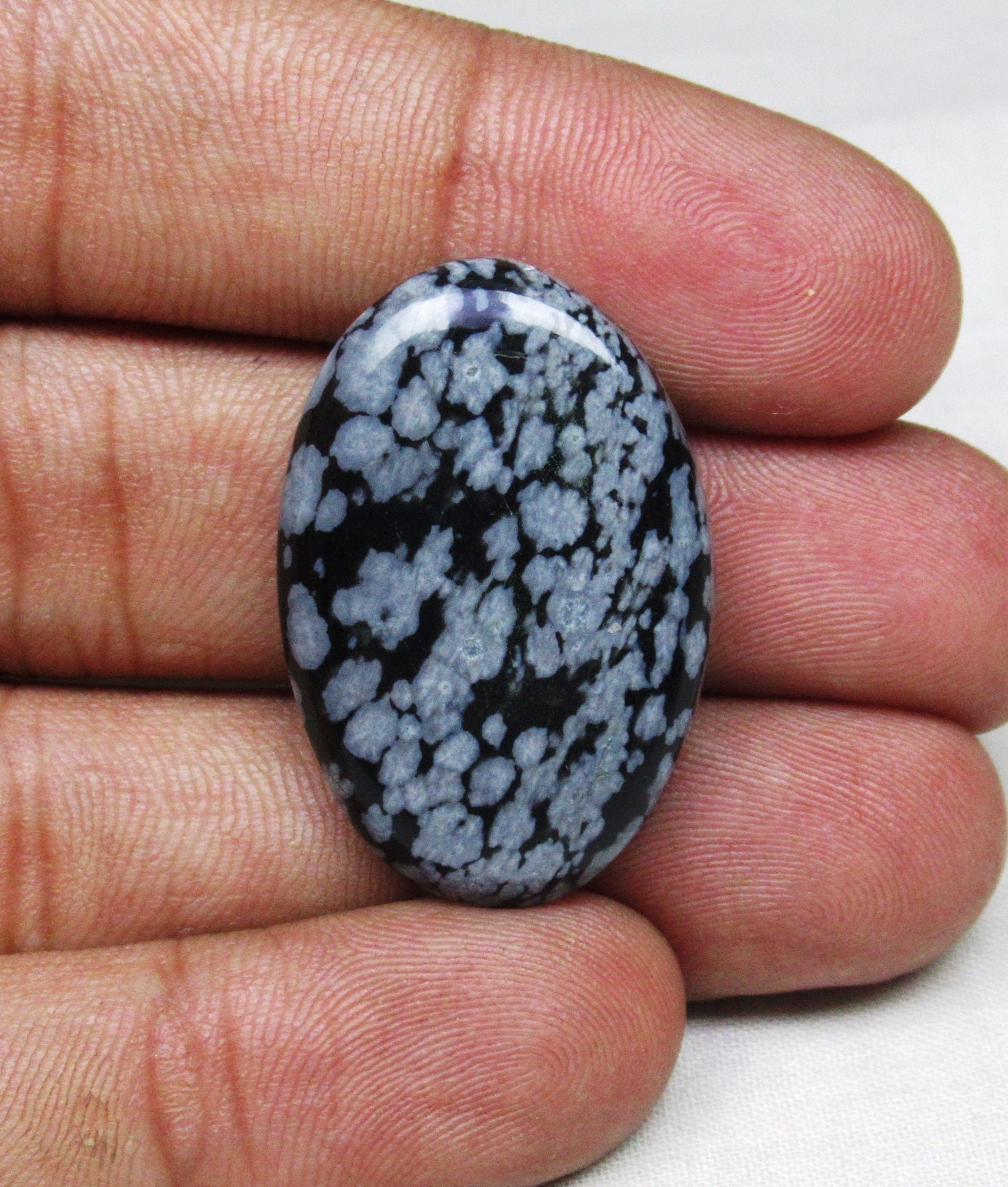 Snowflake Jasper Cabochon Jewelry Making Size 21 X 31 X 6 Mm Etsy