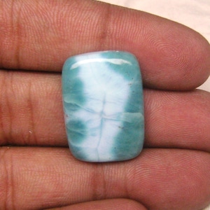 Larimar Cabochon, Larimar Gemstone, Top Quality Blue Larimar, Dominican Larimar 18 x 25 x 6 mm, Larimar Baguette, Larimar Stone #8578