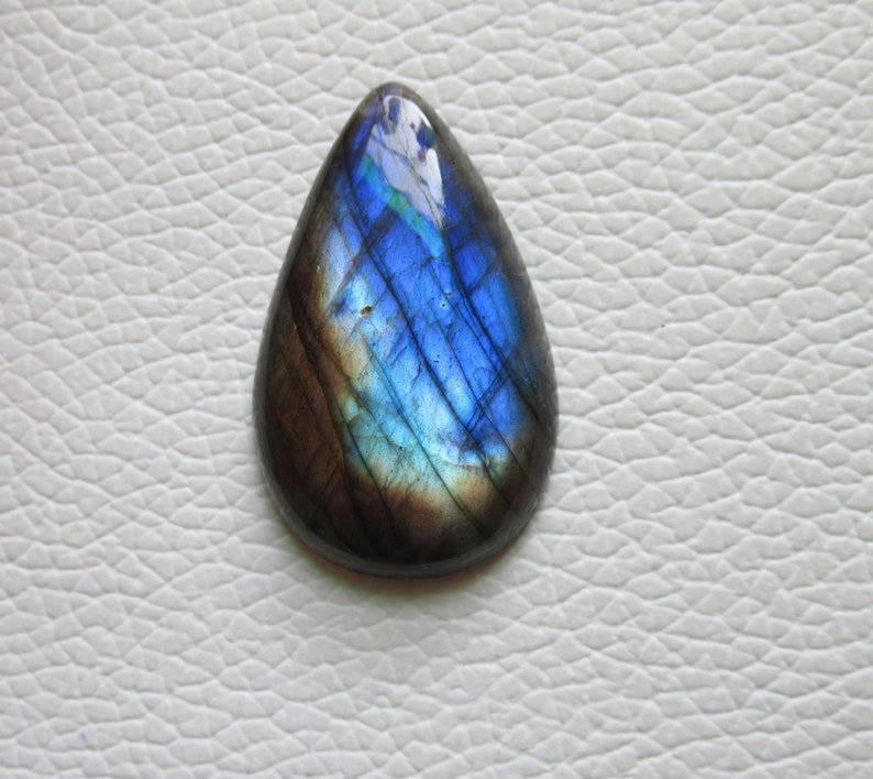 Labradorite Gemstone Cabochon Pear 20 x 33 x 6 mm Labradorite Jewelry Flat Back Gemstone Labradorite Cabochon Jewelry Supplies #1860