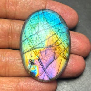 Cabujón de labradorita multicolor: piedra preciosa hecha a mano para joyería n.° 11468 imagen 1