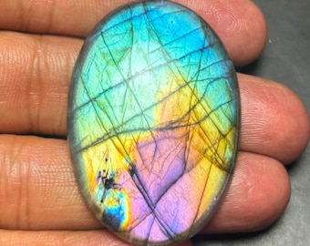 Multi-Color Labradorite Cabochon: Handmade Gemstone for Jewelry #11468