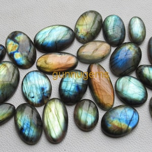 LABRADORITE Cabochon Oval Lot Multi Flashy Gemstone CABOCHONS Top Quality AA+ Labradorite Cabochon Lot Wholesale Gemstone Lot