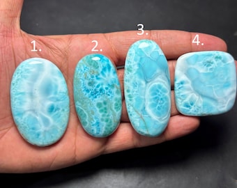 Sky Blue Dominican Larimar Cabochon Handmade Semi Precious Gemstones