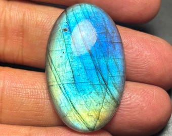 Cabujón de labradorita hecho a mano: piedra preciosa suelta con base plana de Madagascar n.° 11980