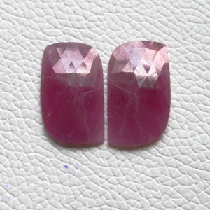 Natural Ruby, Ruby Pair, Ruby Rose Cut Faceted Pair,Flat Back Gemstone, Ruby Rose Cut Pair, Jewelry Making Matching Pair
