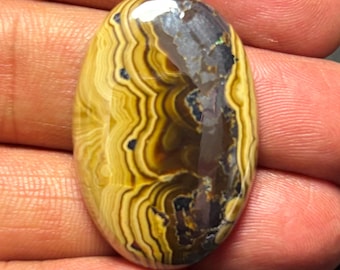 Cabujón de piedra preciosa natural de Schalenblenda con parte trasera plana, piedra preciosa suelta de diseño, hecha a mano para la fabricación de joyas #11463