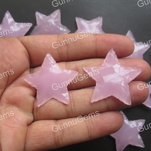 Opalite Star Crescent Obsidian Crescent Star Rose Quartz Star Crescent Healing Crystal Star Carved Gemstone For Jewelry Metaphysical glass