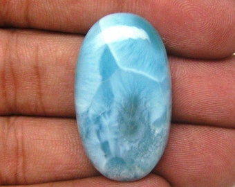 Larimar Cabochon, Larimar Edelstein, hochwertiger blauer Larimar, Dominikanischer Larimar 19 x 34 x 7 mm, Larimar Oval, Larimar Stein #8576