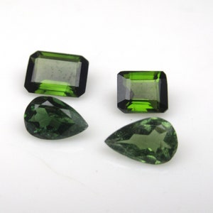 4 Pcs lot of natural green tourmaline faceted gemstones size 4x6 mm loose tourmaline gemstone for jewelry genuine tourmaline stone #11325
