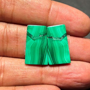 Malachit Paar Edelstein Cabochon Grün Malachit Halb Prcious für Schmuck machen Natürliche Malachit Edelstein Ohrring Stein #13125