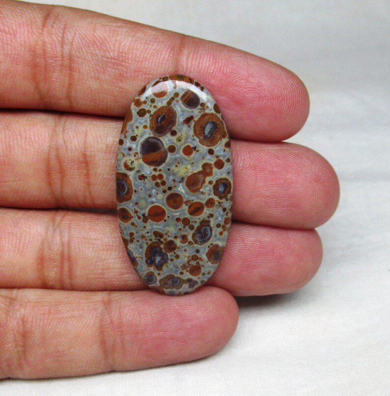 Asteroid Jasper Gemstone Cabochon Oval Shape 22 x 42 x 5 mm Natural Asteroid Jasper Cabochon Jewelry Making Flat back Gemstone #3637