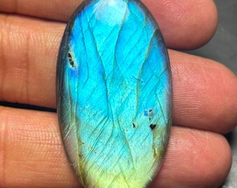 Cabujón de labradorita hecho a mano: piedra preciosa suelta con base plana, Madagascar n.° 11981