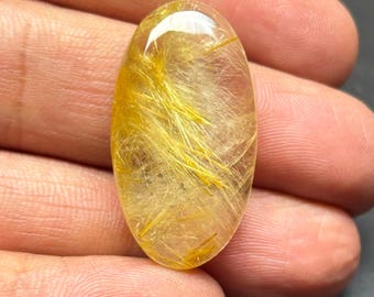 Golden Rutile Cabochon: Natural Gemstone for Jewelry Making (32.30 Cts)