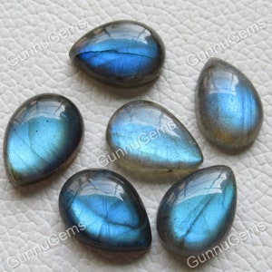 Top Quality Labradorite Pear Cabochon top grade gemstone 5x8, 6x9, 7x10, 8x12, 10x14, 12x16, 13x18 mm Calibrated Gemstone - For One piece