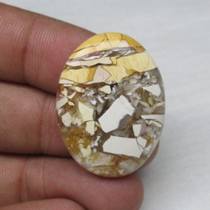 Natural Brecciated Mookaite Cabochon Brecciated Mookaite Gemstone Flat Back Cabochon Loose Gemstone for Jewelry Making 23 x 32 mm #576