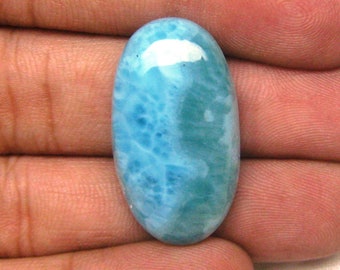 Larimar Cabochon, Larimar Edelstein, hochwertiger blauer Larimar, Dominikanischer Larimar 17 x 31 x 6 mm, Larimar Oval, Larimar Stein #8599