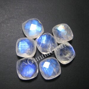 Rainbow Moonstone Briolette Cushion 13, 14, 15, 16 mm Calibrated Gemstone Checker Cut Briolette Natural Rainbow Moonstone Jewelry