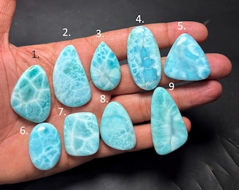 Handmade Larimar Cabochon Blue Dominican Stone