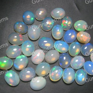 Ethiopian Opal Cabochon, Natural Ethiopian Opal 8x10 mm Oval, Welo Fire Opal, Opal Cabochon, Loose Opal, Ethiopian Opal Oval Cabochon