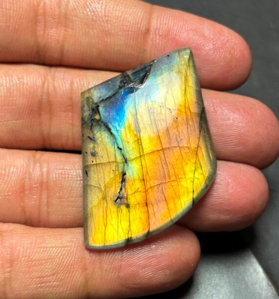 Iridescent Labradorite Gemstone Cabochon: Flat Back Jewelry Making #11458
