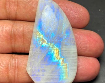 Rainbow Moonstone Cabochon: Loose Gemstone for Jewelry Making