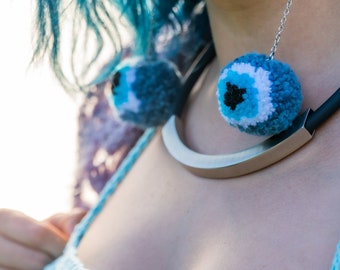 PomPom Eyeball Earrings