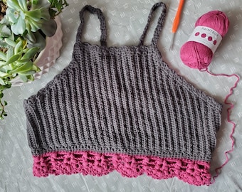 Modello all'uncinetto - Top con scollo all'americana Flora