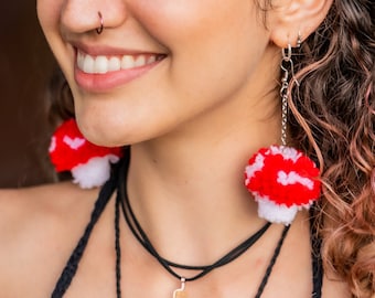 MushLove Pom Pom Earrings