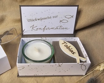 Geschenkschachtel Personalisierbar zur Konfirmation, Kommunion, Firmung