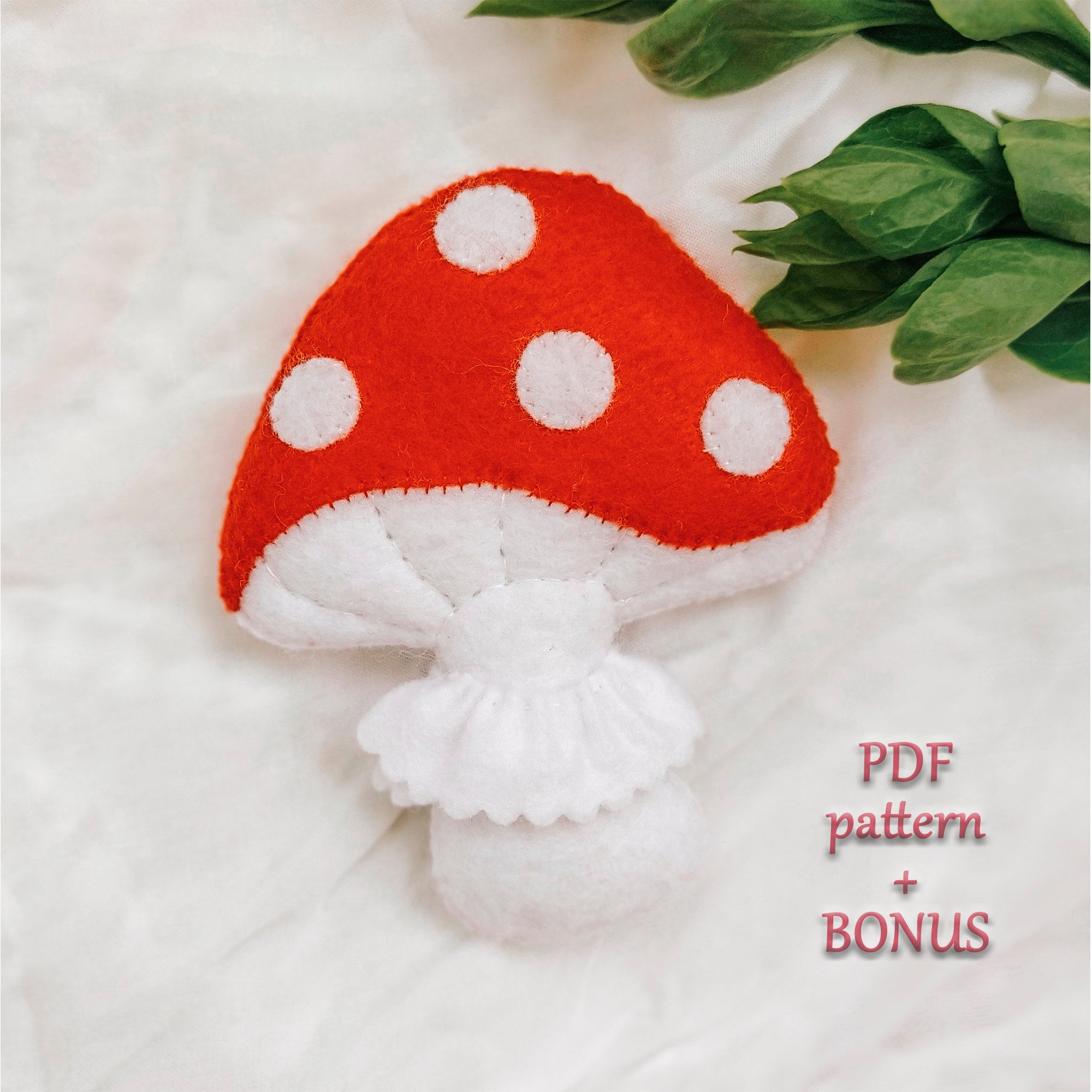 Mushroom Sewing Pattern PDF Felt Amanita Mushroom Ornament Etsy Canada