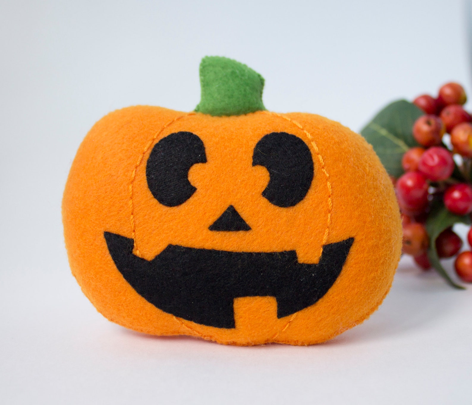 Felt pumpkin sewing pattern PDF Halloween decor Pumpkin Etsy