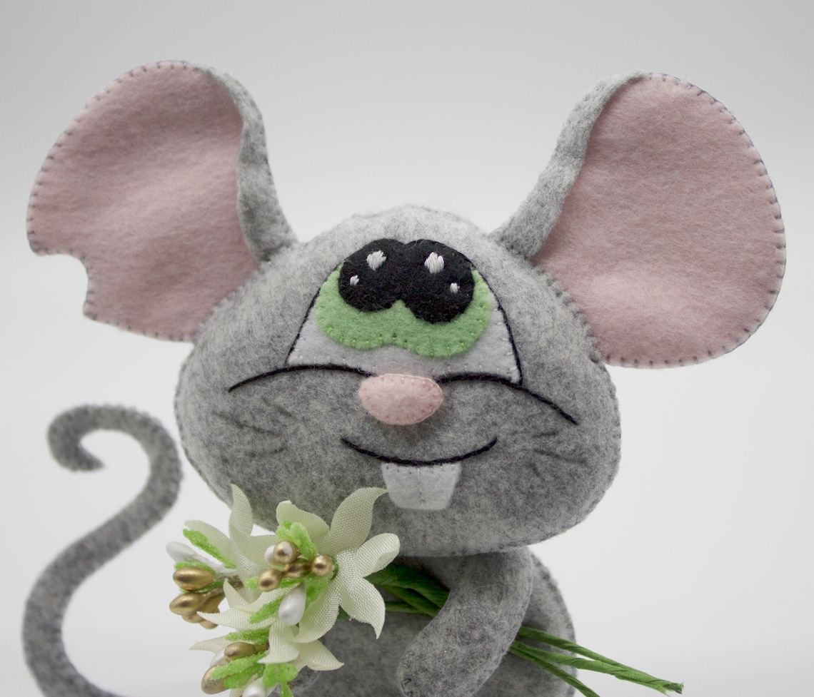 Mouse sewing pattern Felt mouse easy sewing tutorial Stuffed Etsy