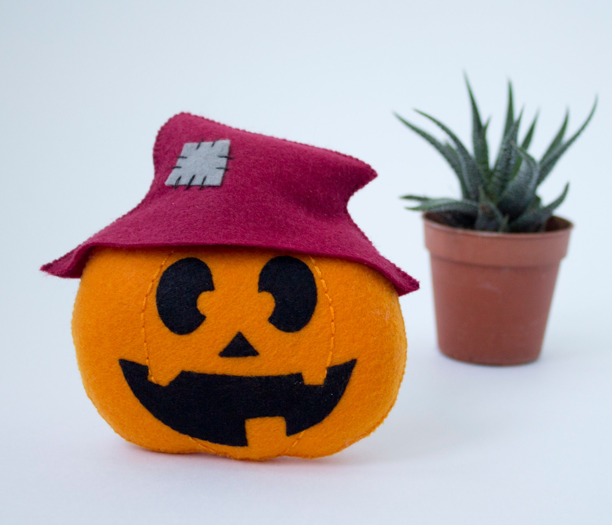 Felt pumpkin sewing pattern PDF Halloween decor Pumpkin Etsy