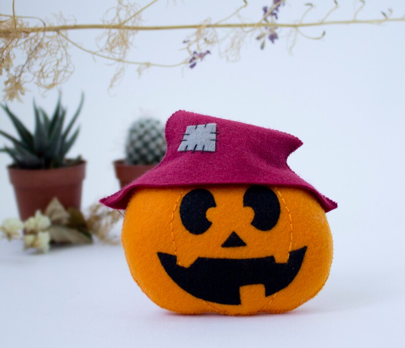 Felt pumpkin sewing pattern PDF Halloween decor Pumpkin Etsy