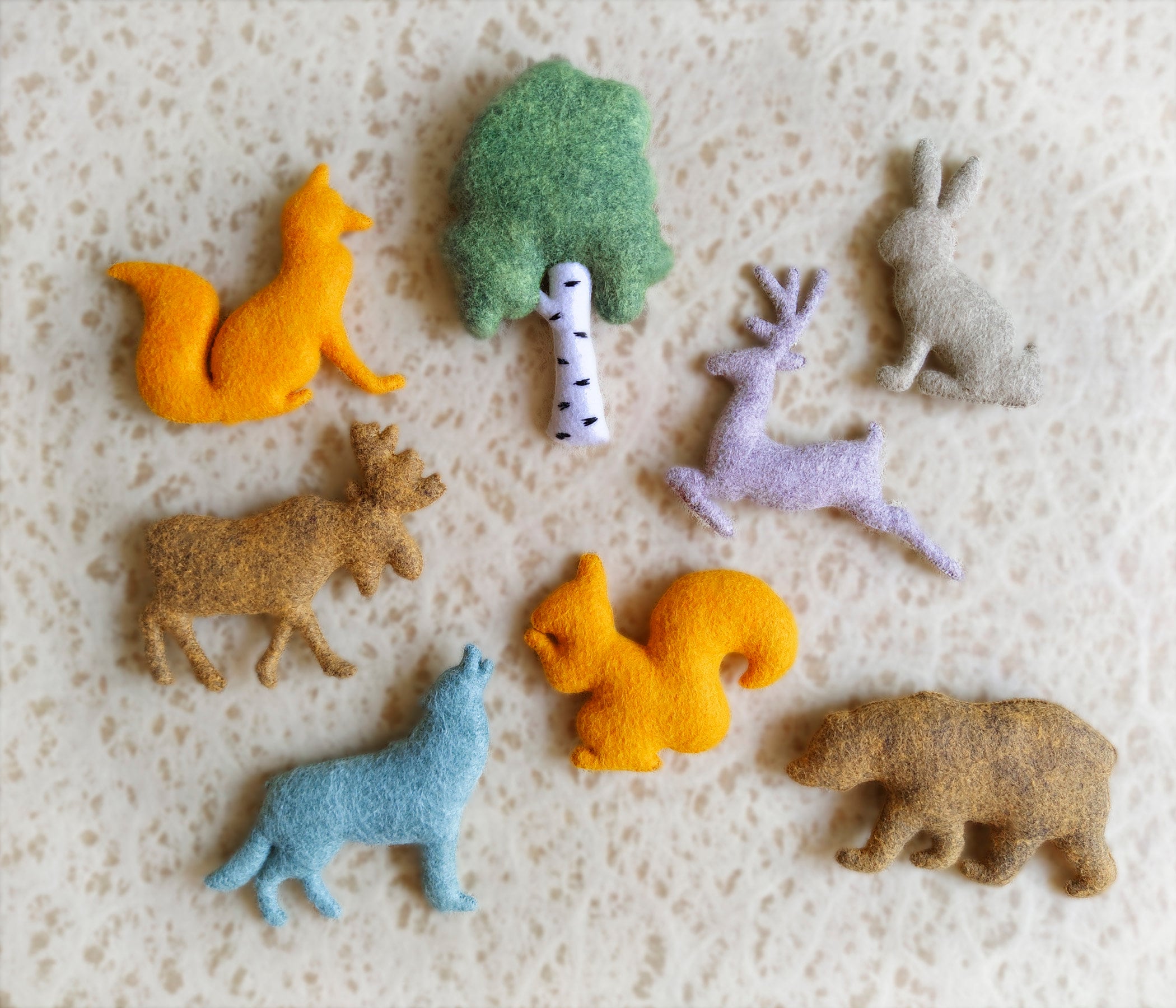 Woodland animals play set Stuffed forest animals nursery Etsy