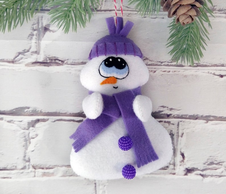 Felt Snowman PDF Pattern Snowman Sewing Tutorial Felt Etsy